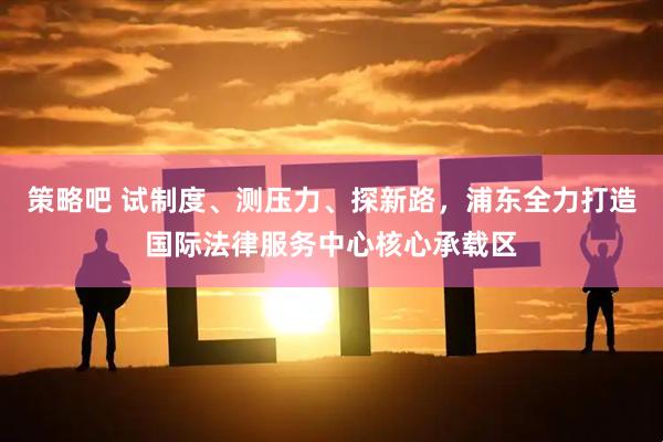 策略吧 试制度、测压力、探新路，浦东全力打造国际法律服务中心核心承载区